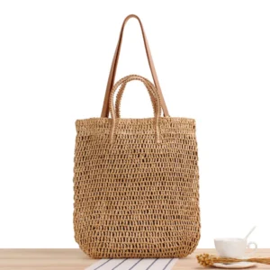 Woven Tote Bag Straw Single Shoudle Handbag for Women