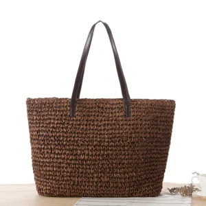 Ladies Woven Tote Bag Straw Handbag for Women