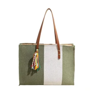 High-End Fashionable Twin-Style Retro Woven Handbag for Ladies