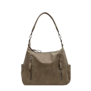 Hot Popular Simple Style Woman Handbag Premium Texture Frosted Vintage PU Leather Shoulder Bag Large Capacity Ladies Tote Bag