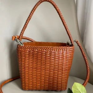 2024 Dragon Handmade Cowhide Woven Small Square Bag